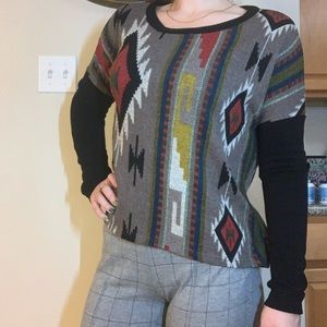 Aztec Scoop Neck Sweater - Like New!